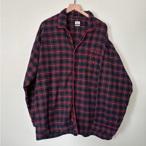Polo Ralph Lauren Vintage Plaid Night Shirt Top L/XL, Flannel - Picture 1 of 6